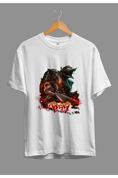 FULL TOLERANCE Tricou oversize Berserk Guts (armură întunecată) cu personaje anime imprimate cu design special