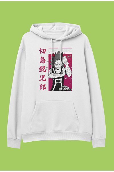 FULL TOLERANCE Oversize My Hero Academia Eijiro Kirishima Anime Χαρακτήρας με στάμπα με κουκούλα φούτερ με κουκούλα