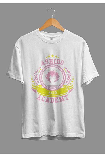 FULL TOLERANCE Tricou oversize My Hero Academia Mina Ashido, cu imprimeu cu personaje de anime, cu design special