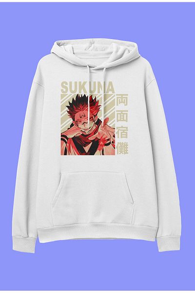 FULL TOLERANCE Hanorac cu glugă cu glugă, cu design imprimat, Jujutsu Kaisen Sukuna