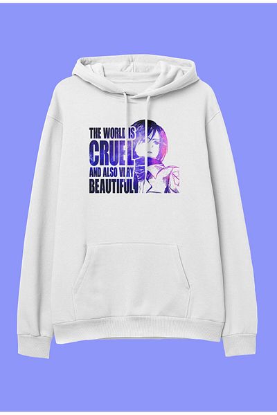 FULL TOLERANCE Oversize Attack On Titan Mikasa Ackerman Anime Character Printed Design Hooded Sweatshirt Hoodie