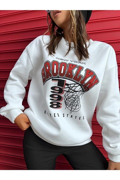 FULL TOLERANCE Ovesize γυναικείο φούτερ Brooklyn 1998 με στάμπα με 3 κλωστές