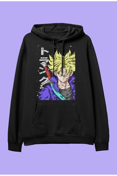 FULL TOLERANCE Голям суитшърт с качулка и принт с качулка от аниме Dragon Ball Goku Vegeta