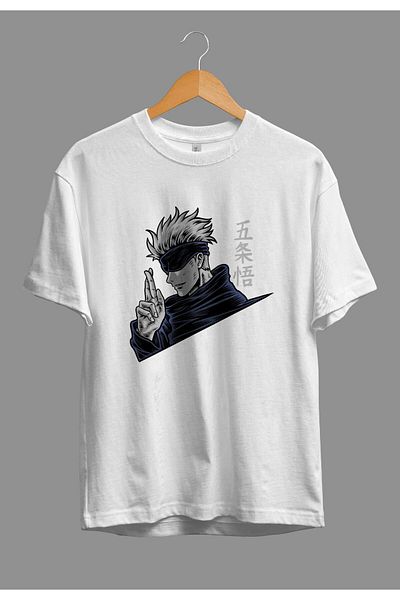 FULL TOLERANCE Oversize Jujutsu Kaisen Satoru Gojo (sensei) Anime Character Printed Design T-Shirt