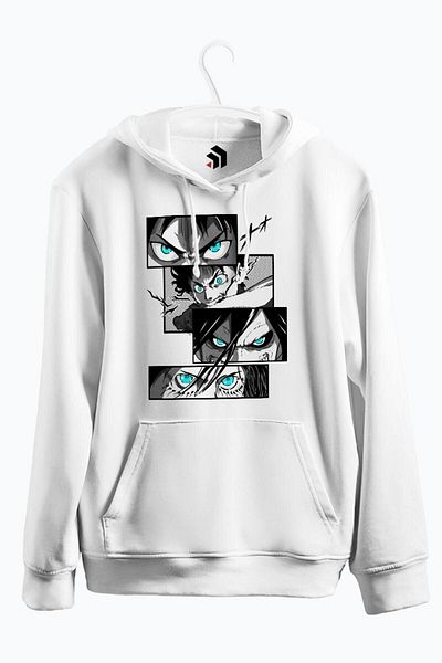 FULL TOLERANCE Hanorac oversize Eren Yeager Transformation Attack On Titan Anime imprimat cu glugă