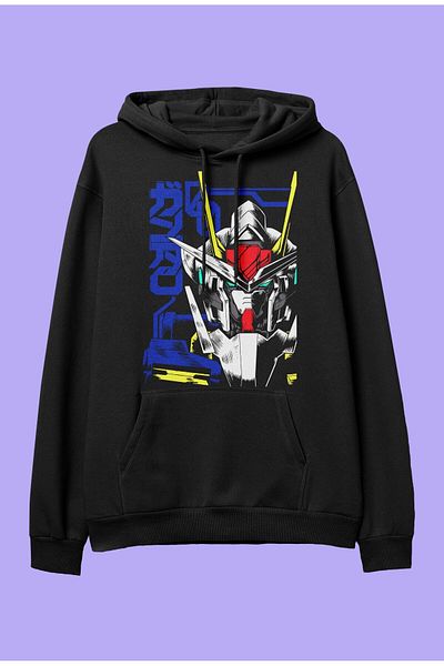 FULL TOLERANCE Суитшърт с качулка Oversize Gundam Anime Design Printed