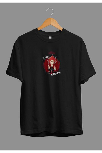 FULL TOLERANCE Oversize My Hero Academia Minimalist Eijiro Kirishima Anime Character Μπλουζάκι με εκτύπωση προσαρμοσμένου σχεδιασμού
