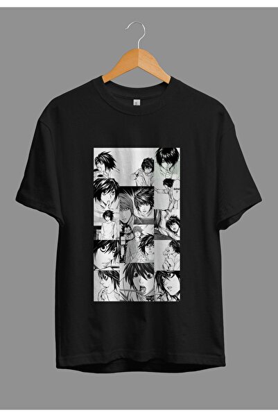 FULL TOLERANCE Oversize Death Note L Anime Karakter Baskılı Özel Tasarım Tişört