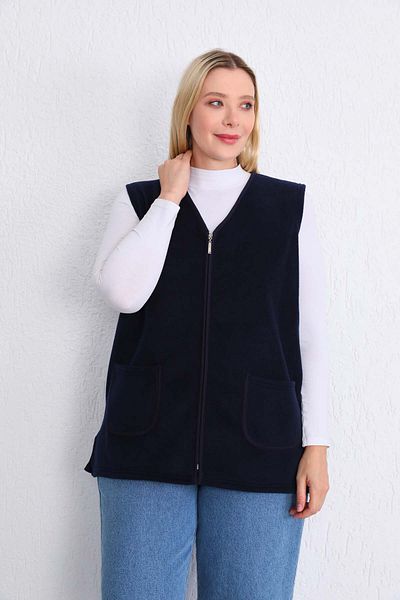 Kardelen Butik Ümraniye Navy Blue Mother Vest Fleece