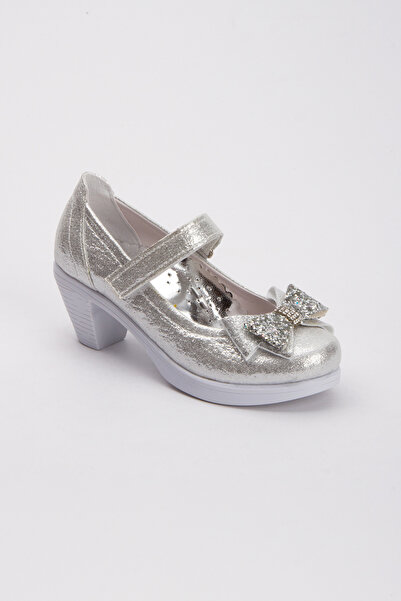 Sare Çocuk Giyim Sparkling Silver Girl's Orthopedic Heeled Shoes