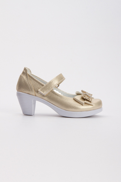 Sare Çocuk Giyim Gold Girl's Orthopedic Heeled Shoes