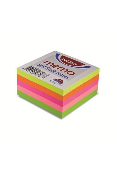 Noki Memo 12012 - 75x75 mm Neon Cub Adeziv 400 coli Hârtie de notițe