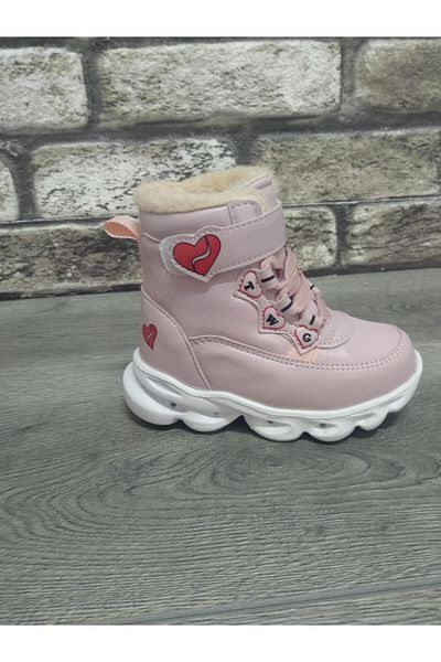 Bukond Children's Boots with Fur Inside, Anti-Slip Rubber Sole, Waterproof and Luminous