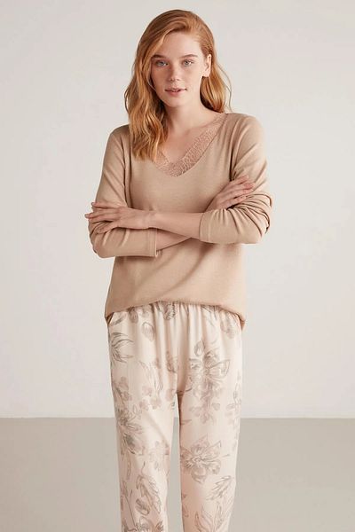 Catherine's ΣΕΤ ΓΥΝΑΙΚΕΙΑ ΠΙΤΖΑΜΑ CATHERINES ΜΑΛΑΚΗ ΥΦΗ V-NECK 2402