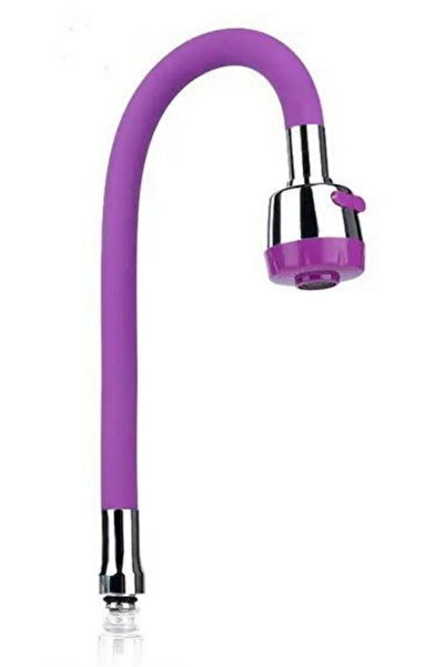 Irmak Oynar Başlıklı Spiral Mor Renkli Kubar Başlığı Lavabo, Mutfak Esnek Musluk