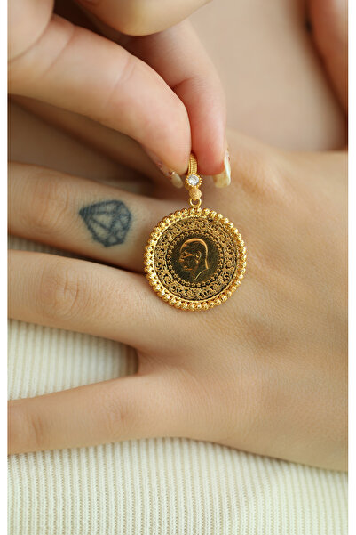 Kuyumcum 22 Ayar Altın Dorikalı Çeyrekli Kolye Ucu, Anneye Eşe Sevgiliye Hediye