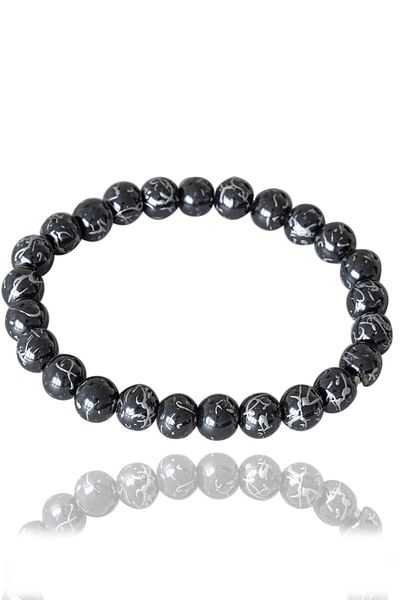 Tesbih Atölyesi Certified Special Design Silver Hematite Stone Bracelet