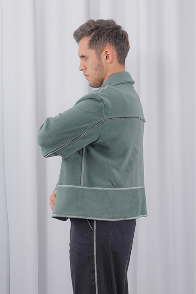 LoFiBuy Unisex Oversize Arka Fermuar Detaylı Kısa Kaşe Ceket – Pocket