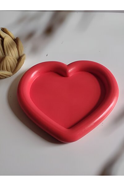 E.M.S AVM Takı Tabağı NAR ÇİÇEĞİ RENK Dekoratif Tabak Organizer Tabak Bulut Tabak Kalp Tabak 13,5 X 12,5 Cm.