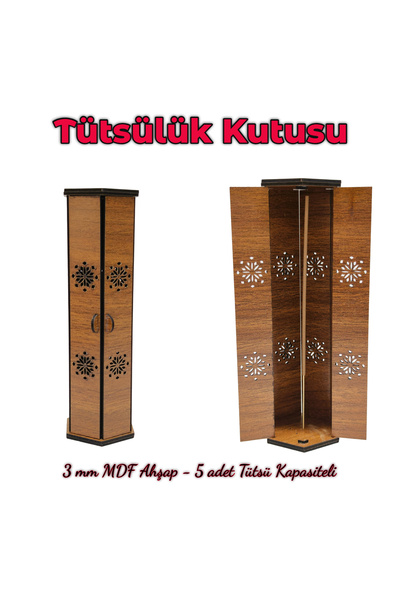 Tesbih Sakarya 3 mm MDF Ahşap Tütsülük Kutusu - Özel Tasarım