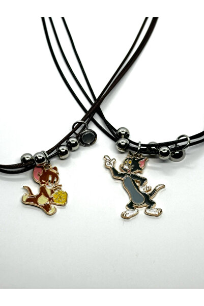 facnspt Tom ve Jerry Mıknatıslı Couple Kolye