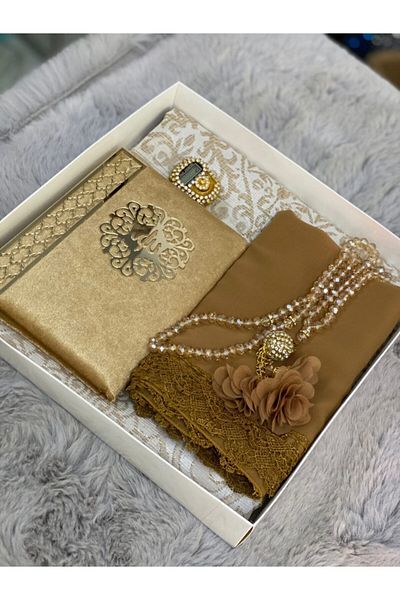 AGH Değerli Hediyeler Prayer Rug Set Bride Groom Bundle Gift Yasin Set
