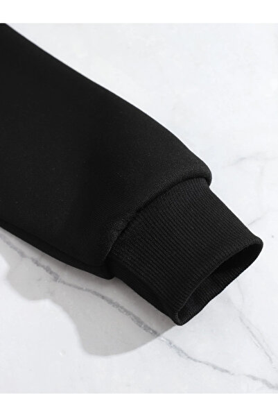 motorsport Černá mikina s kapucí s kapucí na basketbalové téma