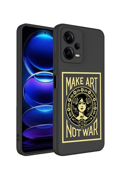 Merwish غطاء حماية من السيليكون لهاتف Xiaomi Redmi Note 12 Pro 5G متوافق مع تصميم فني مخملي من الداخل باللون الأسود