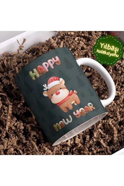 Wicopy Christmas Mug Gift Happy New Year Deer Snowman Christmas Snow Globe New Year Christmas