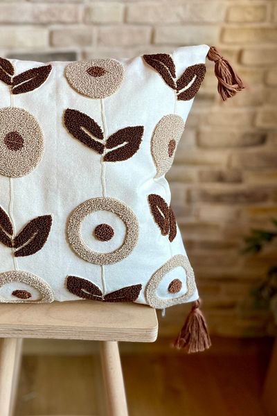 SWITA Husă de pernă cu design special decorativ unic brodat cu pumn