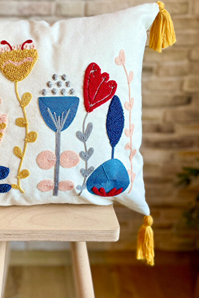 SWITA Punch Embroidered Single Decorative Special Design Throw Pillow Cover (panch)