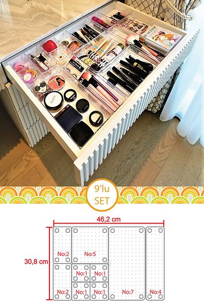 color house Set de 9 sertare modulare organizator machiaj bijuterii bucatarie baie hobby frigider organizator medicamente