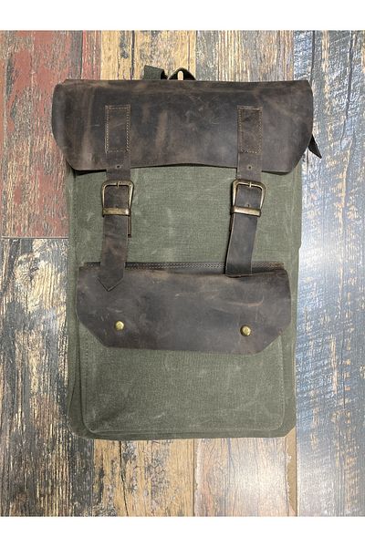 Street Bag Vintage γνήσιο δέρμα καμβά αδιάβροχο σακίδιο πλάτης Καθημερινή χρήση ταξιδιού για κάμπινγκ