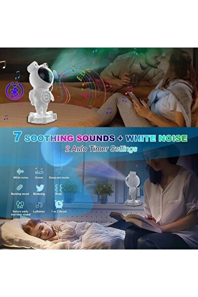 Genel Markalar Astronot Bluetooth Hoparlör Galaxy Bulutsusu Ay Tavan Gökyüzü Projektör Zamanlayıcı Gece Lambası