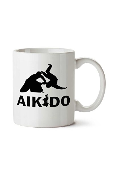 ART HEDİYE كوب Aikido Fighting مطبوع على الجانبين