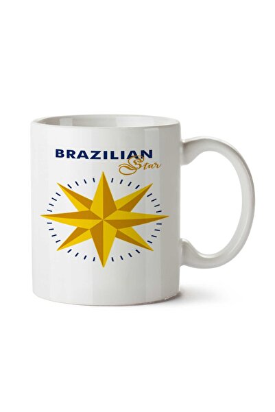 ART HEDİYE كوب برازيلي ستار أزول دورادو مطبوع على الجانبين