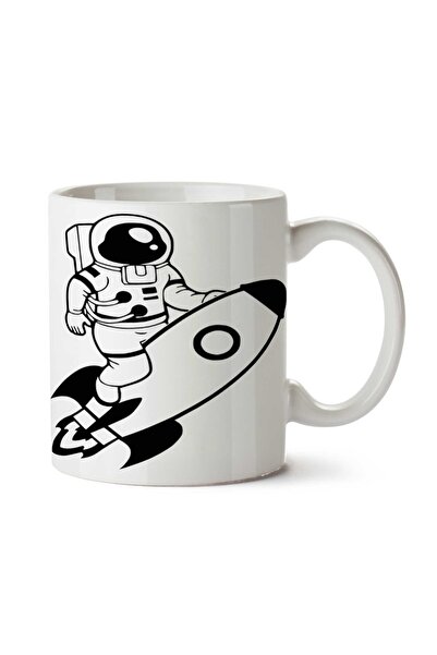 ART HEDİYE كوب مكوك الفضاء رائد الفضاء Nasa.png مطبوع على الجانبين