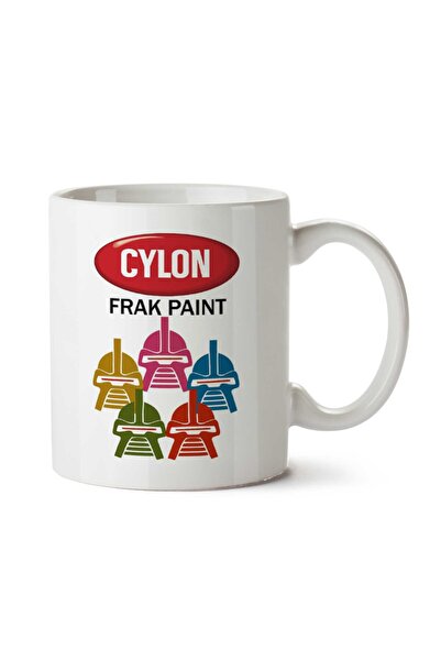ART HEDİYE كوب Battlestar Cylon Frak Paint مطبوع على الجانبين