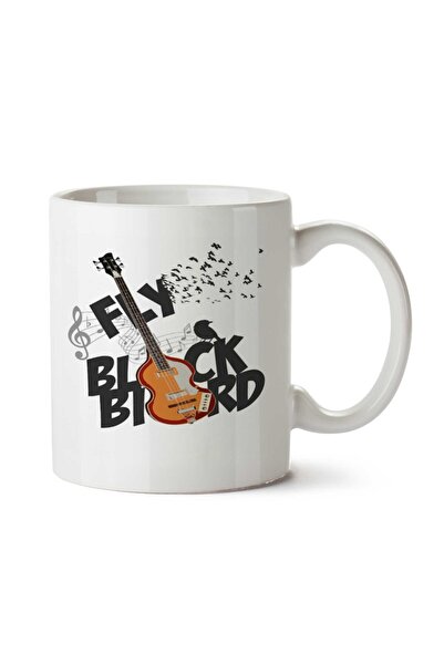ART HEDİYE كوب مطبوع عليه وجهين من Fly Black Bird