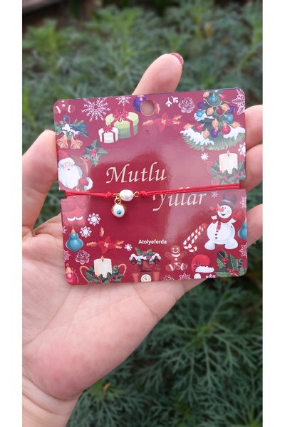 Atolye Ferda Lucky Bracelet and Wish Bracelet with Natural Pearl and Evil Eye Beads