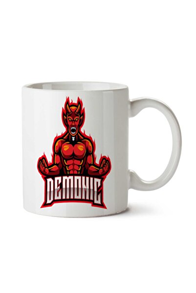 ART HEDİYE كوب مطبوع على الجانبين باللون الأحمر الغاضب