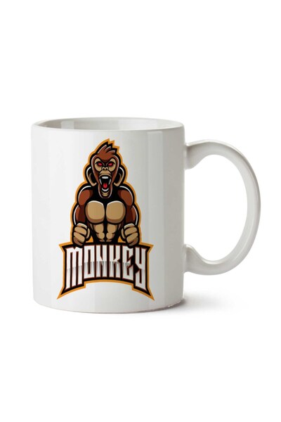 ART HEDİYE كوب قرد غاضب مطبوع على الجانبين