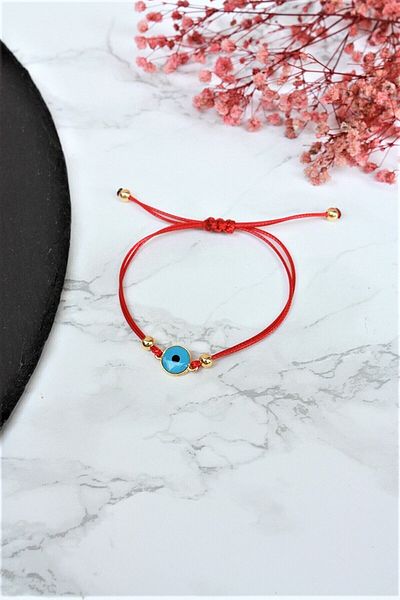 Neva RED STRING BLUE MINELI EVIL EYE BIGUTER BRACELET