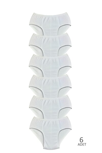 ARN İÇ GİYİM MEN'S WHITE COMBED PANTY 6 PIECES