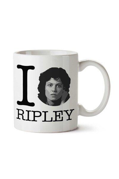 ART HEDİYE كوب مطبوع على الجانبين من Alien I Heart Ripley