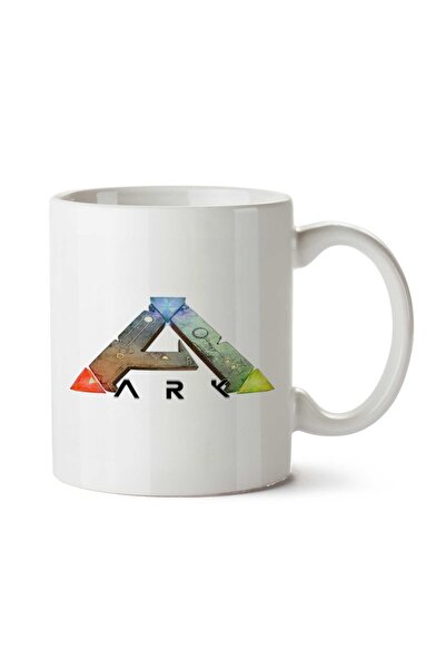 ART HEDİYE كوب أبيض مطبوع عليه شعار قوس على الجانبين