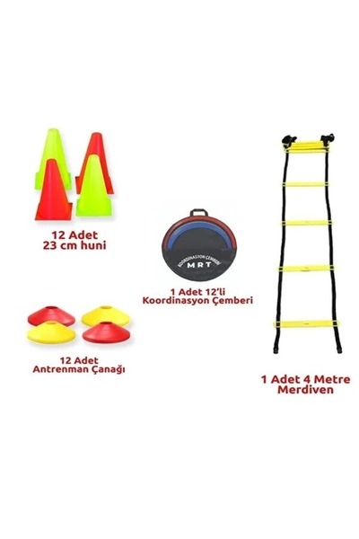 Clifton Futbol Basketbol Antrenman Seti 4m Merdiven Huni Çanak Koordinasyon Ç...