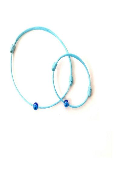 Neva TURQUOISE COLOR STRING MOTHER BABY COMBIN WITH EVIL EYE BRACELET