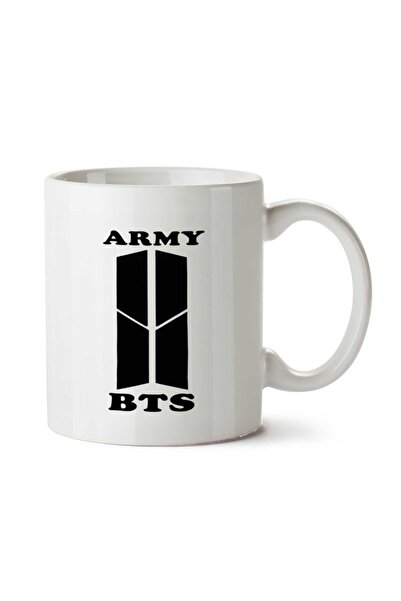 ART HEDİYE كوب مطبوع عليه شعار ARMY BTS على الجانبين