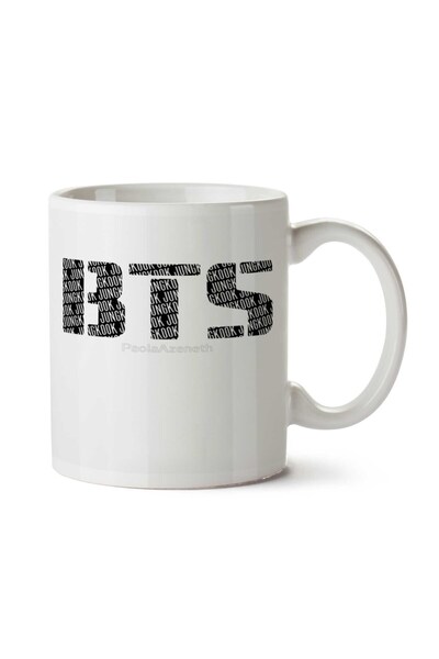 ART HEDİYE كوب مطبوع عليه شعار Bangtan Boys على الجانبين